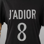 Christiian Dior クリスチャンディオール / 18AW J’Adior 8 半袖Tシャツ / コットン リネン ジャージー / B43Т03TС428 / size S (BLACK) レディース