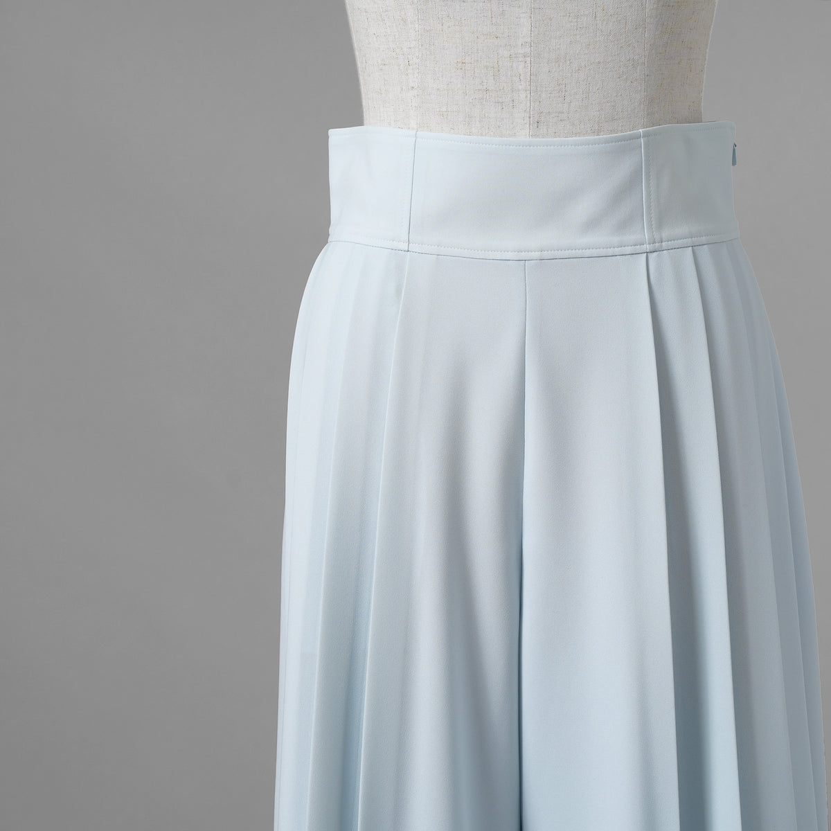 ADEAM アディアム / 美品 23SS ニット シアーシフォンスリーブ ドッキング トップス / プリーツワイドパンツ セットアップ / 43413 ASK0X 07VT-2 / 43515 ASP0X0T / size S (LIGHT BLUE) レディース 352125-izm