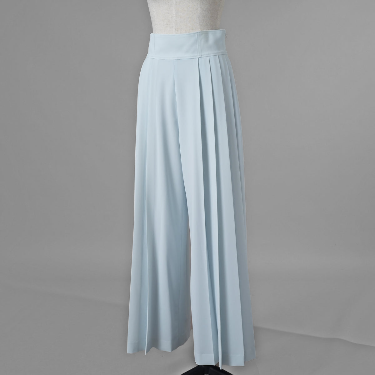 ADEAM アディアム / 美品 23SS ニット シアーシフォンスリーブ ドッキング トップス / プリーツワイドパンツ セットアップ / 43413 ASK0X 07VT-2 / 43515 ASP0X0T / size S (LIGHT BLUE) レディース 352125-izm