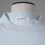 ADEAM アディアム / 美品 23SS ニット シアーシフォンスリーブ ドッキング トップス / プリーツワイドパンツ セットアップ / 43413 ASK0X 07VT-2 / 43515 ASP0X0T / size S (LIGHT BLUE) レディース 352125-izm