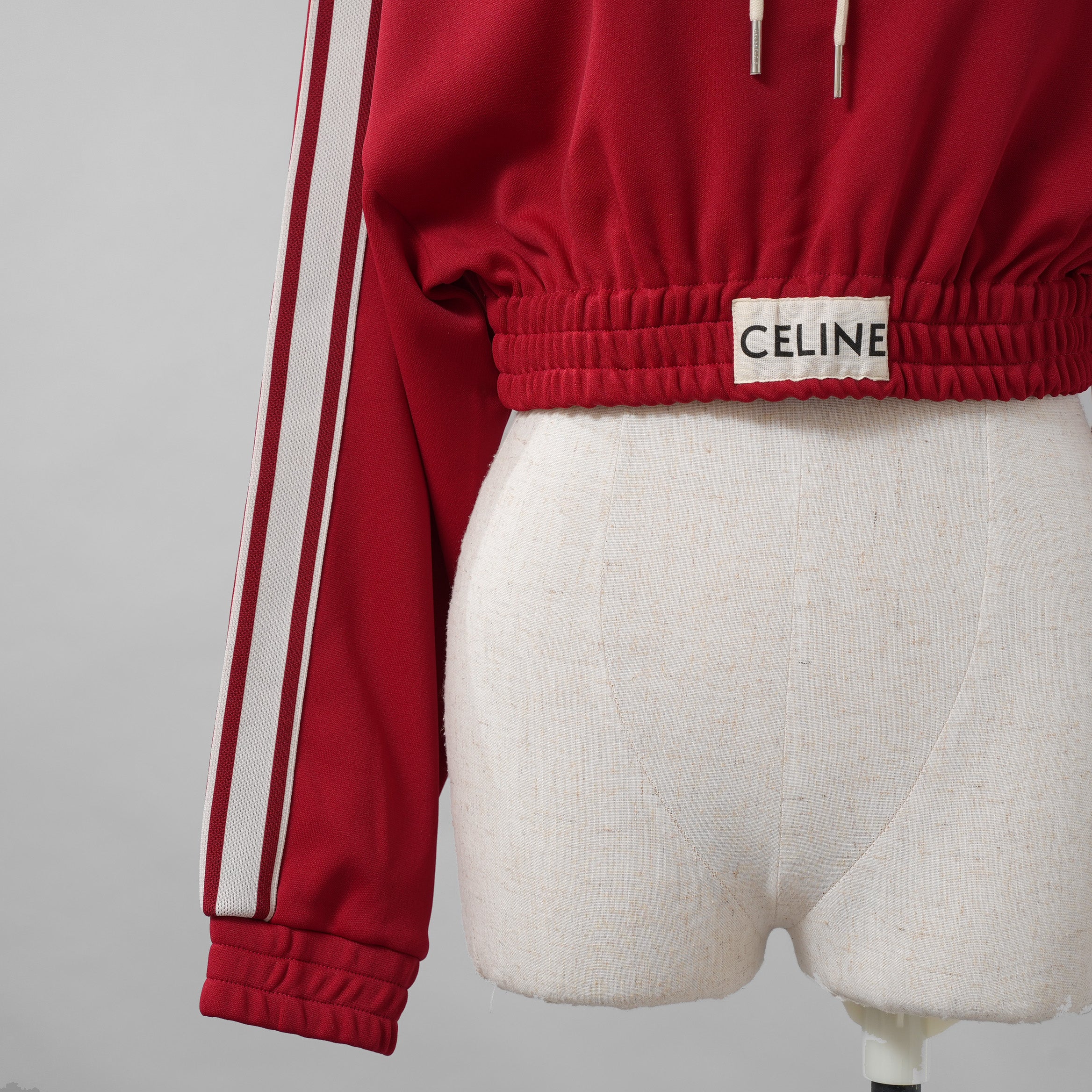 CELINE セリーヌ / 美品 22AW  エディ期  / ロゴパッチ クロップドフーディ / パーカー / 2Y779121O / size S (RED) レディース