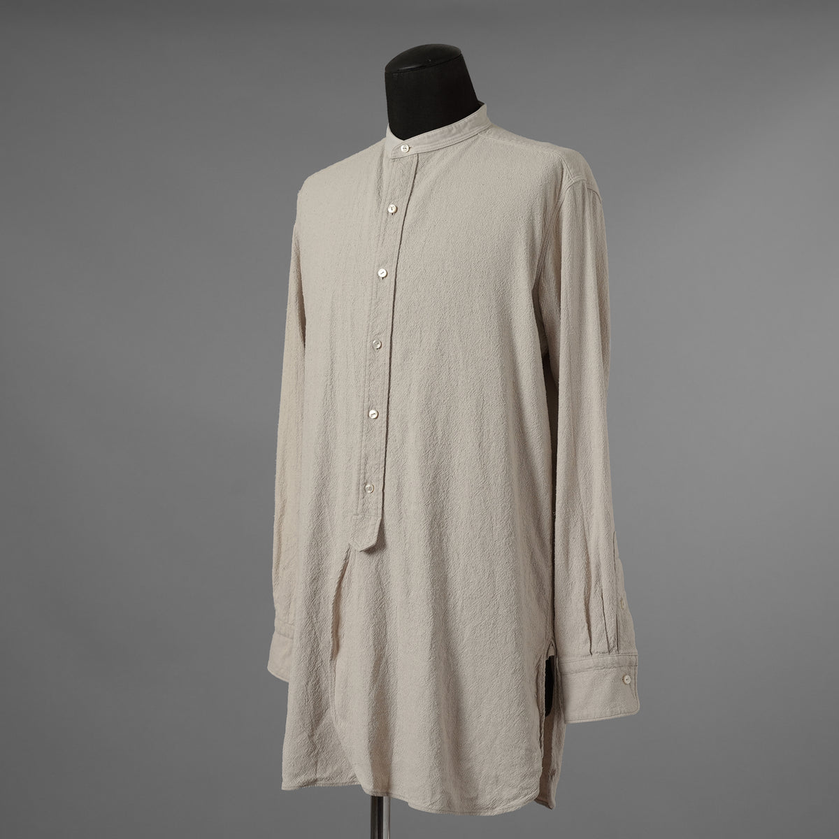 SUS-SOUS シュスー / 美品 22SS オフィサーシャツ 長袖シャツ / 07-SS01112 / size9 (NATURAL)  123054-alm