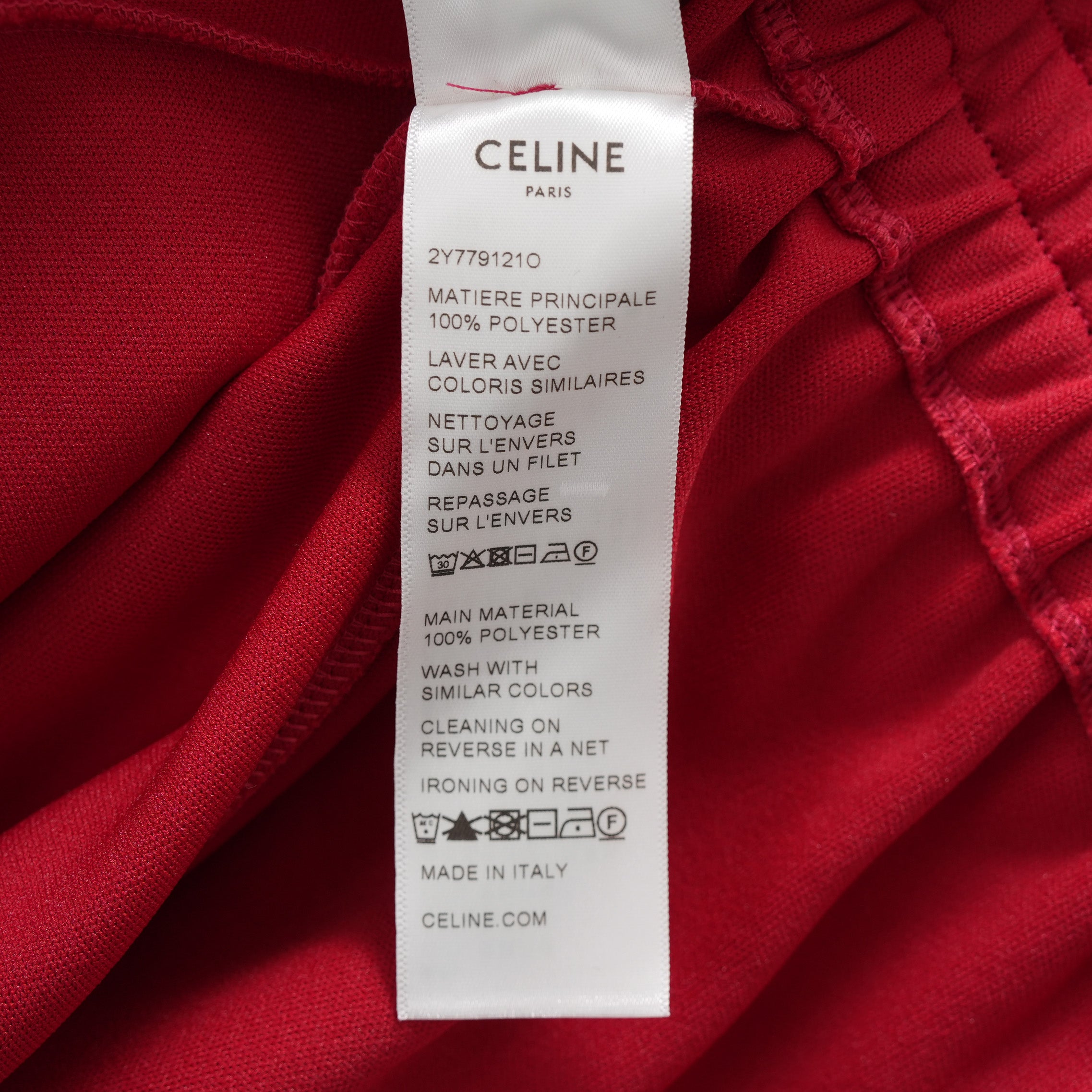 CELINE セリーヌ / 美品 22AW  エディ期  / ロゴパッチ クロップドフーディ / パーカー / 2Y779121O / size S (RED) レディース