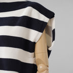 LOUIS VUITTON ルイヴィトン / 21SS マリニエールボートニットトップ  LVロゴパッチ トップス / RW222JOF7 FNKW04 / size XS (WHITE × NAVY) レディース