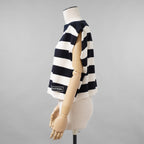 LOUIS VUITTON ルイヴィトン / 21SS マリニエールボートニットトップ  LVロゴパッチ トップス / RW222JOF7 FNKW04 / size XS (WHITE × NAVY) レディース