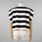 LOUIS VUITTON ルイヴィトン / 21SS マリニエールボートニットトップ  LVロゴパッチ トップス / RW222JOF7 FNKW04 / size XS (WHITE × NAVY) レディース