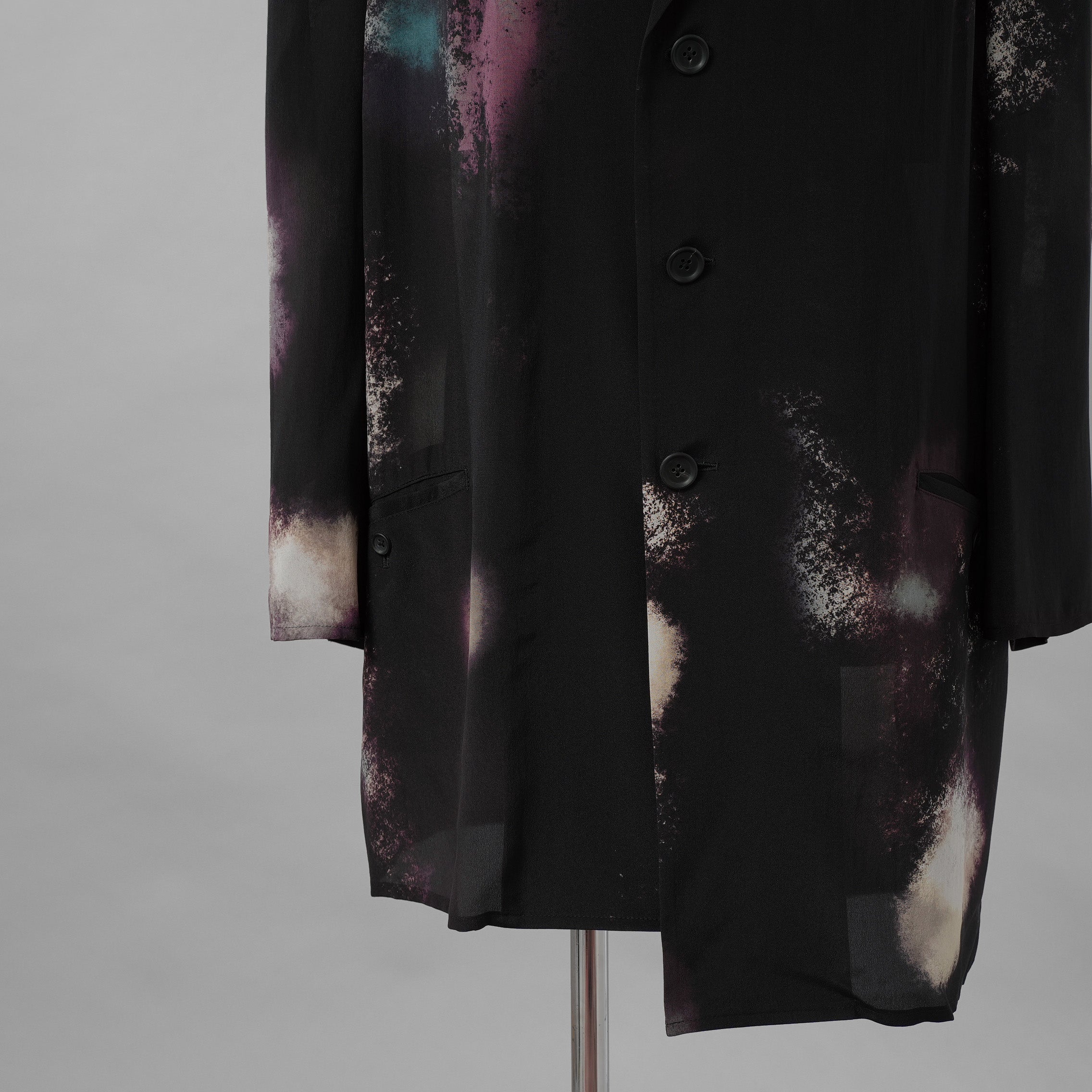 Yohji Yamamoto POUR HOMME ヨウジヤマモト プールオム / 美品 25SS COLOR SCHEME PRINT JACKET シルクジャケット/ HP-J67-828-1-03 / size 2 (BLACK)
