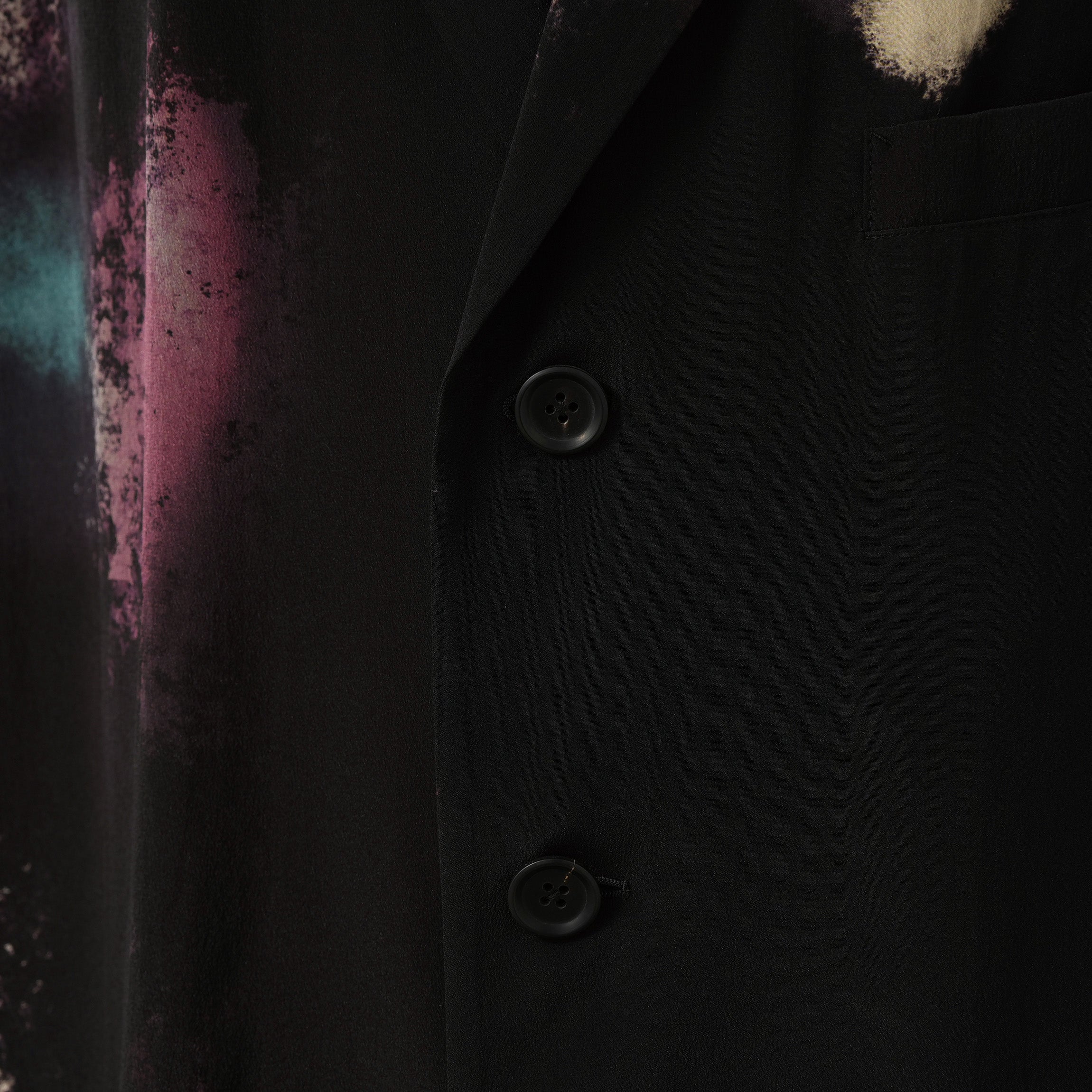 Yohji Yamamoto POUR HOMME ヨウジヤマモト プールオム / 美品 25SS COLOR SCHEME PRINT JACKET シルクジャケット/ HP-J67-828-1-03 / size 2 (BLACK)