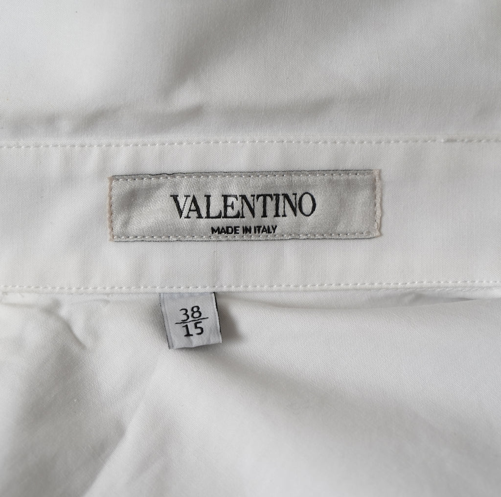 VALENTINO ヴァレンティノ / 20AW ホワイトコットンポプリンシャツ 長袖シャツ / UV3ABE704 / size 38 (WHITE) 352146-in-ue