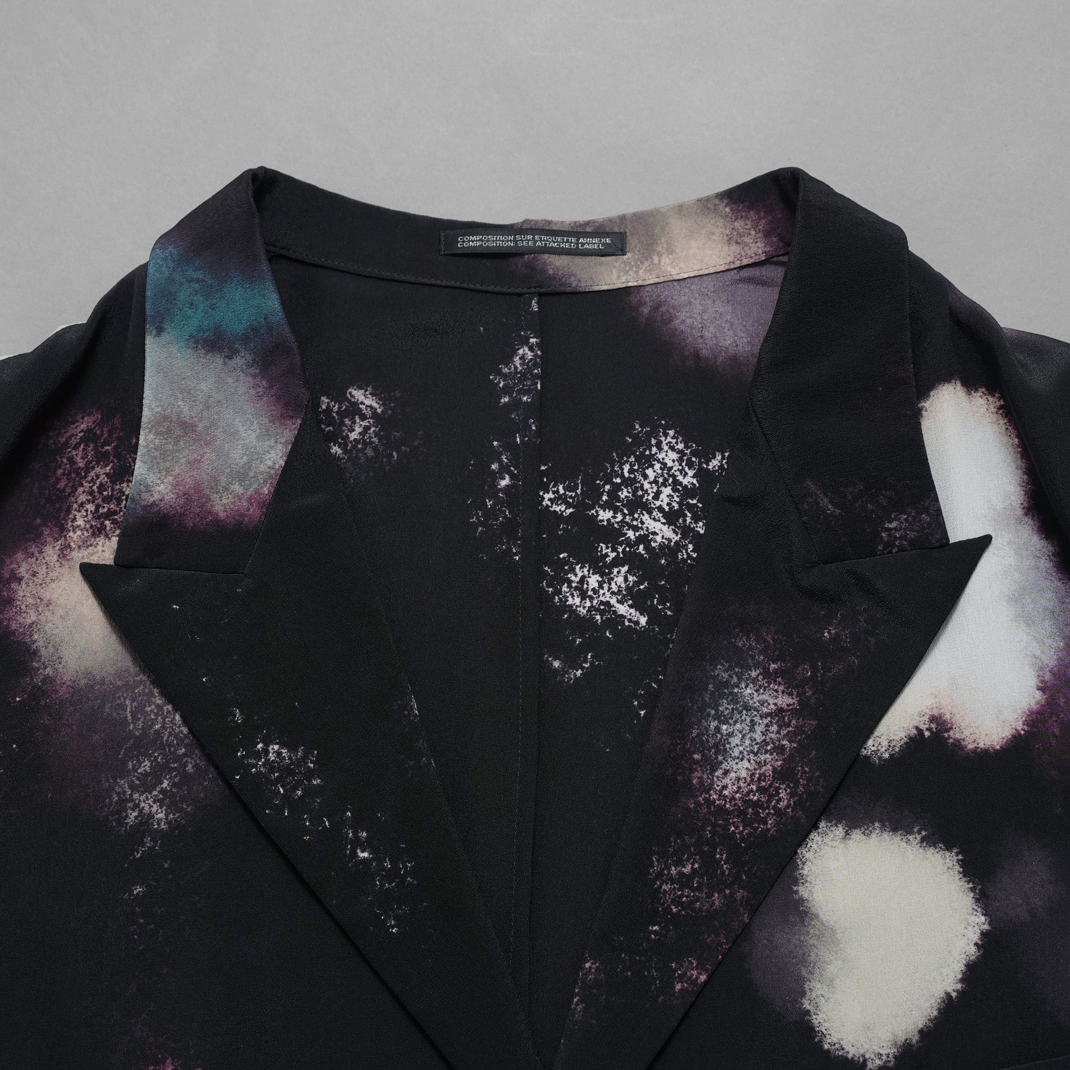 Yohji Yamamoto POUR HOMME ヨウジヤマモト プールオム / 美品 25SS COLOR SCHEME PRINT JACKET シルクジャケット/ HP-J67-828-1-03 / size 2 (BLACK)