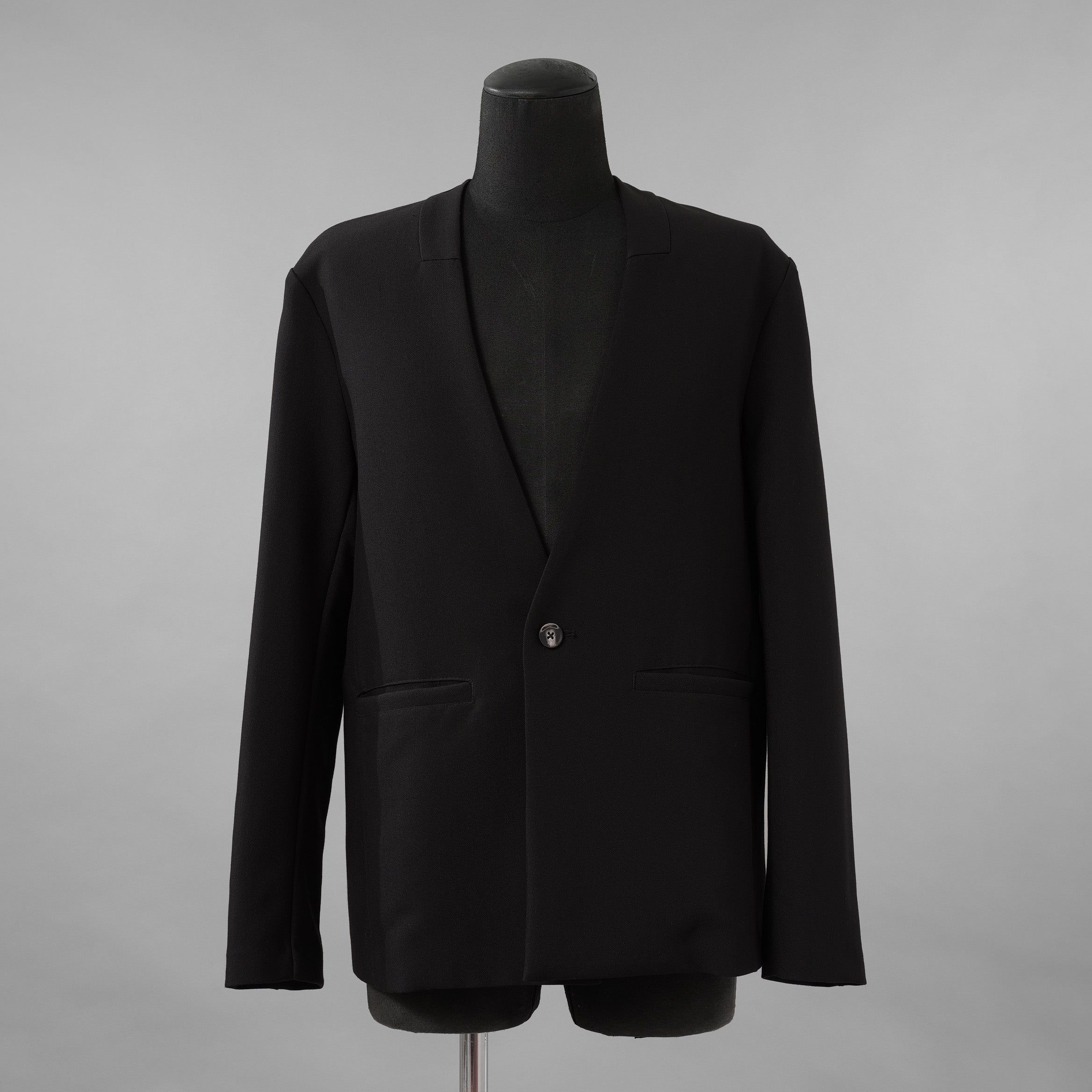 5351POUR LES HOMMES 5351プール・オム / 26SS TRストレッチ ツイル ノーカラー ジャケット / 0249-80-82006 / size 48 (BLACK)