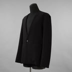 5351POUR LES HOMMES 5351プール・オム / 26SS TRストレッチ ツイル ノーカラー ジャケット / 0249-80-82006 / size 48 (BLACK)
