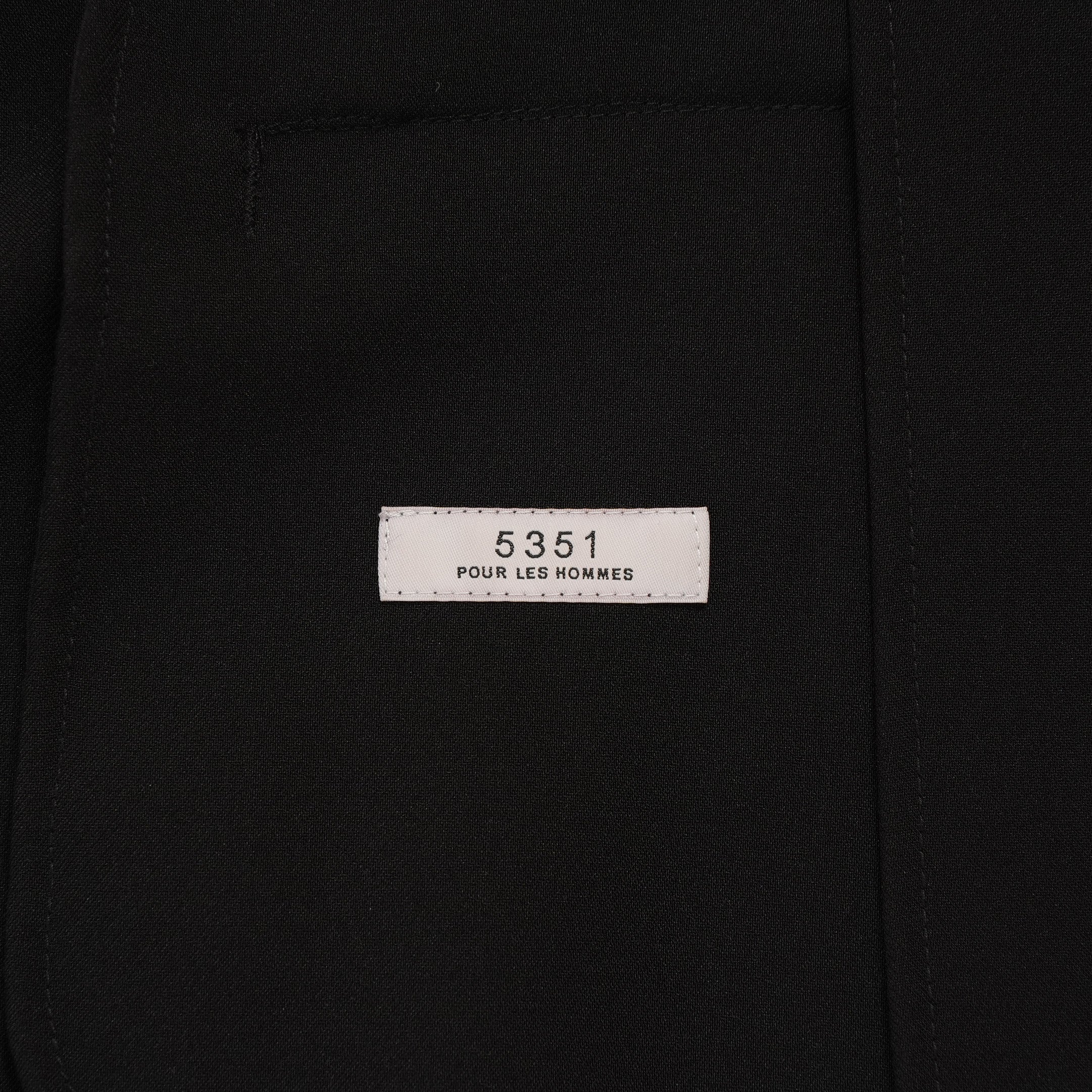 5351POUR LES HOMMES 5351プール・オム / 26SS TRストレッチ ツイル ノーカラー ジャケット / 0249-80-82006 / size 48 (BLACK)