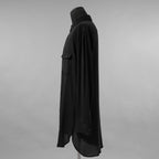 Yohji Yamamoto POUR HOMME ヨウジヤマモト プールオム / 25SS トリプルカラーシャツ / ３枚襟 長袖シャツ / HP-B14-200 / size 2 (BLACK)