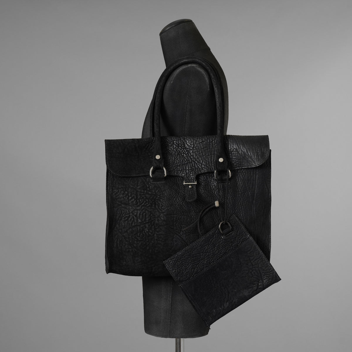 新品 incarnation インカネーション / 24SS HORSE BUTT RG LEATHER BAG TOTO WB-3 UNLINED WITH MEDIUM PURSE レザー バッグ / 13R-9780 / BLACK 352152-in-ue