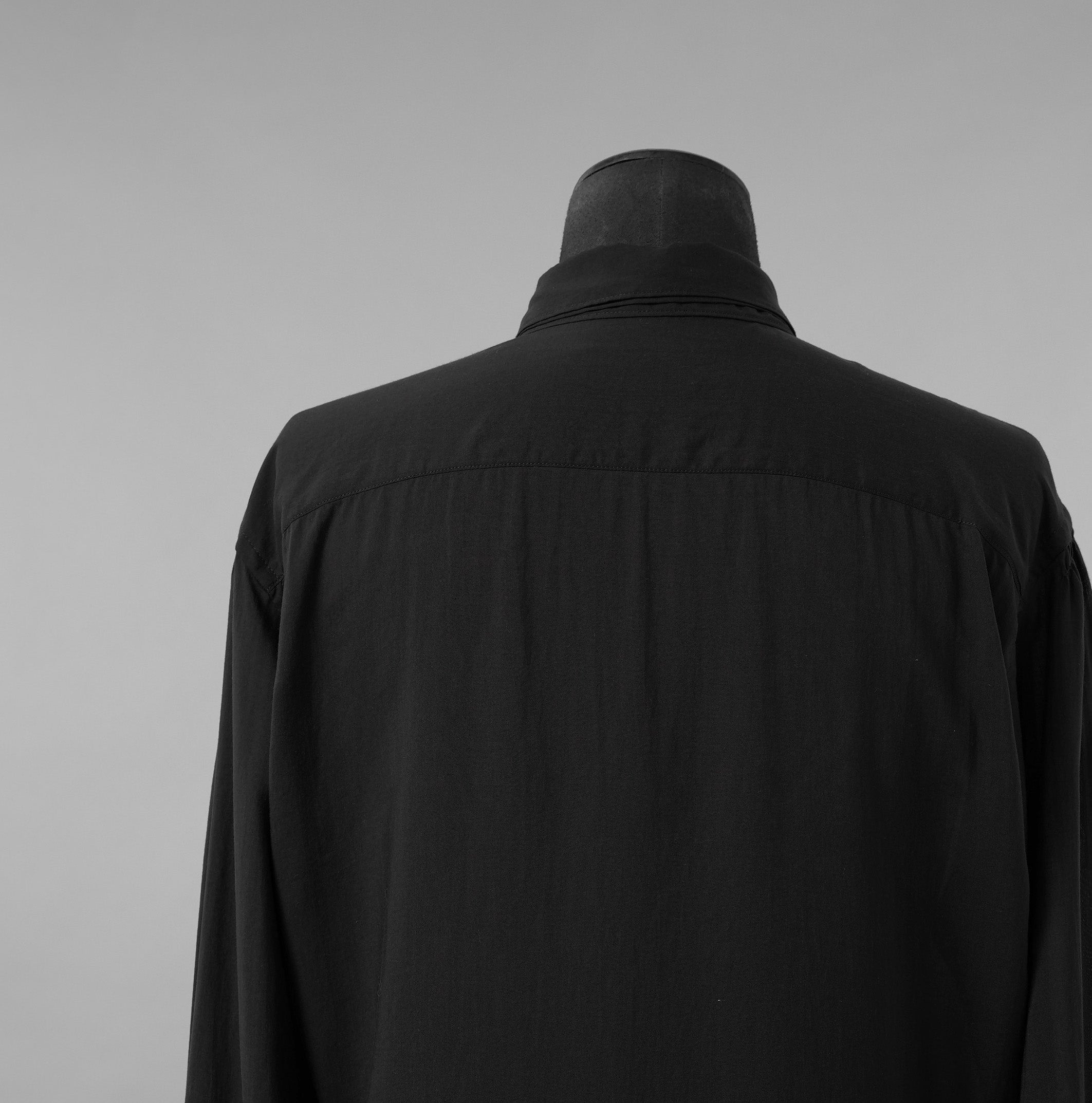 Yohji Yamamoto POUR HOMME ヨウジヤマモト プールオム / 25SS トリプルカラーシャツ / ３枚襟 長袖シャツ / HP-B14-200 / size 2 (BLACK)