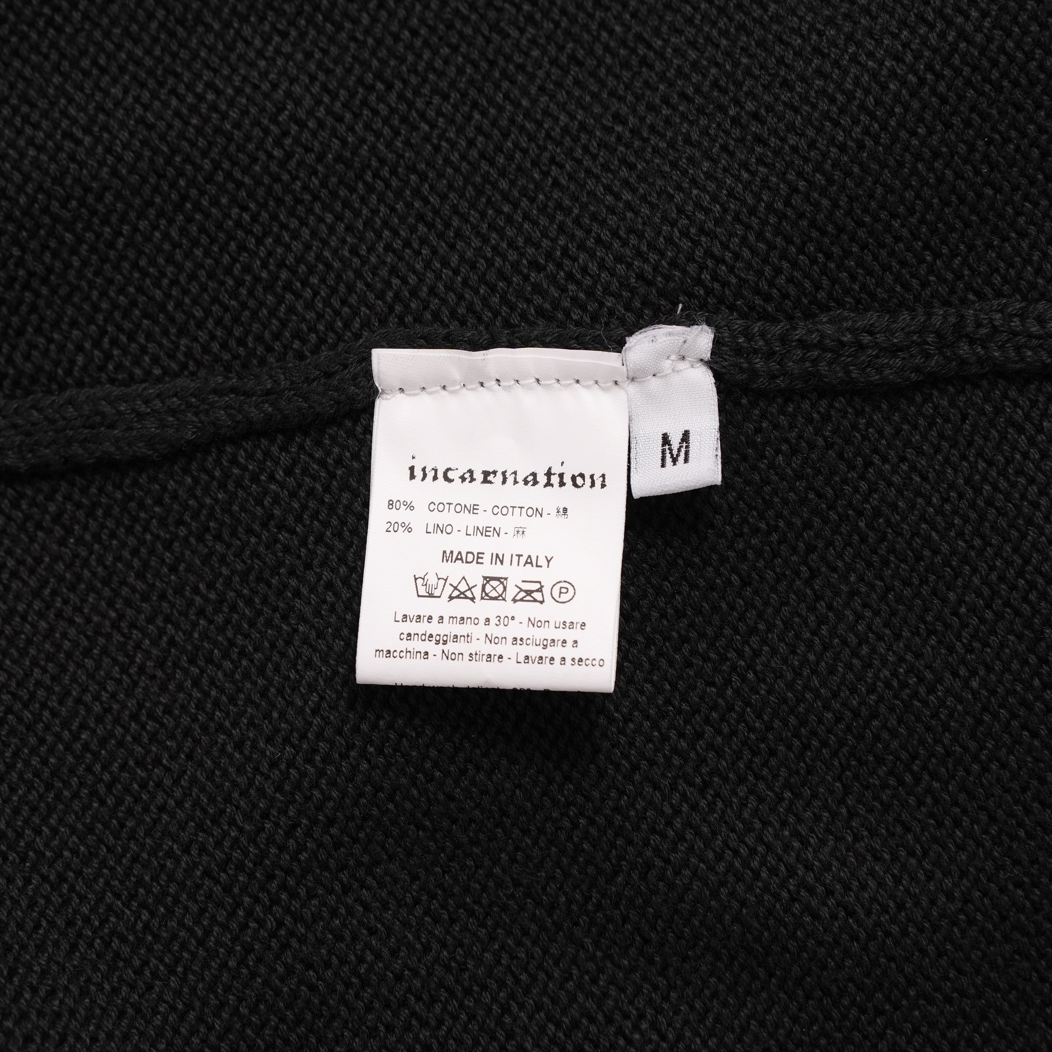 incarnation インカネーション / 美品 24SS COTTON-LINEN KNIT CARDIGAN PIECE DYED カーディガン / 90-41827 / size M (BLACK)
