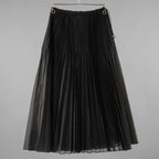 FENDI フェンディ / 美品 19AW ロング プリーツ スカート / FQ7093 A9D0 / size 38 (BLACK) レディース