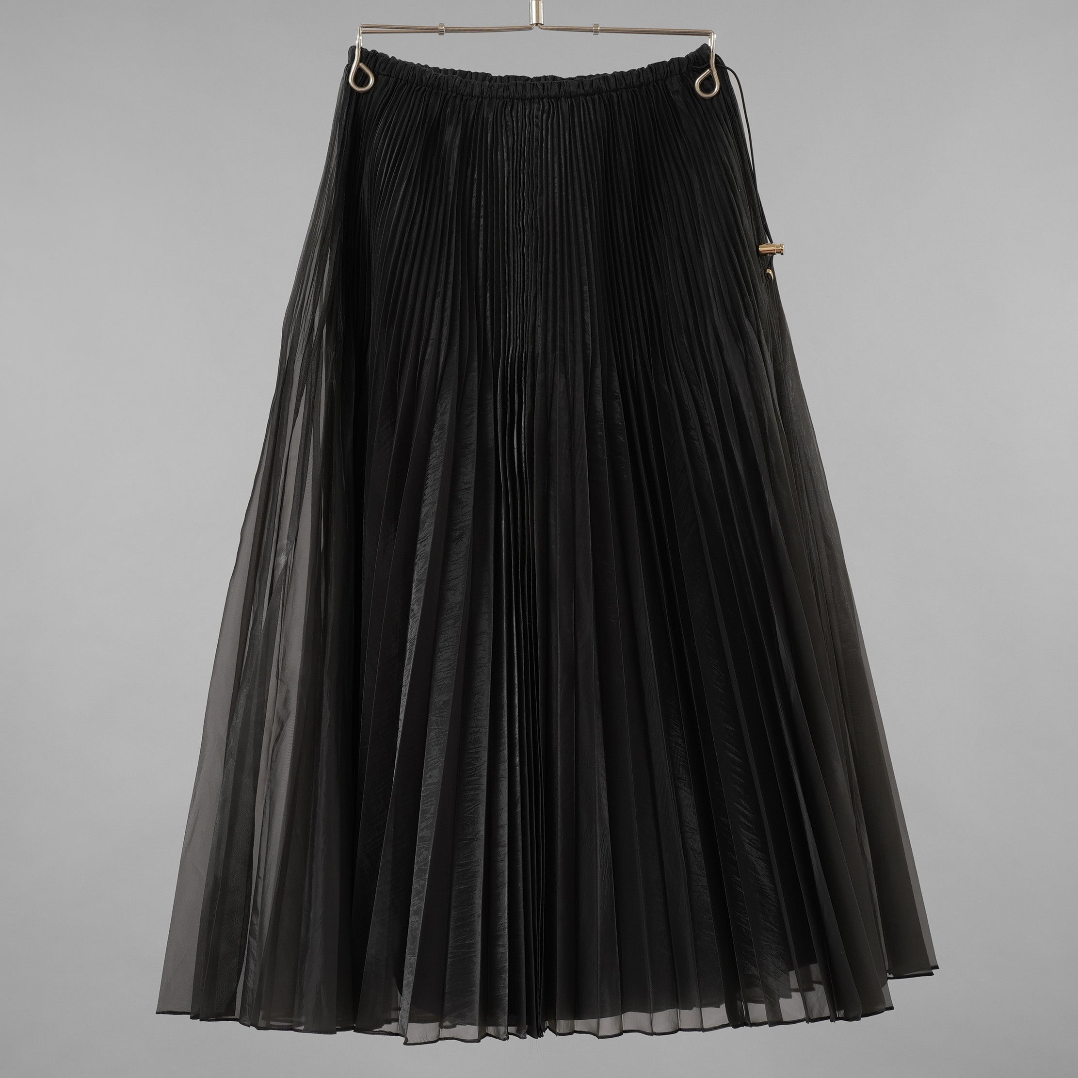 FENDI フェンディ / 美品 19AW ロング プリーツ スカート / FQ7093 A9D0 / size 38 (BLACK) レディース