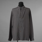 LEMAIRE ルメール / 美品 21AW silk tie neck shirs シルク タイネックシャツ 長袖シャツ / M213 SH174 LF634 / size 48 (CHARCOAL GRAY)  352131-in-ue