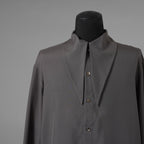 LEMAIRE ルメール / 美品 21AW silk tie neck shirs シルク タイネックシャツ 長袖シャツ / M213 SH174 LF634 / size 48 (CHARCOAL GRAY)  352131-in-ue