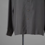 LEMAIRE ルメール / 美品 21AW silk tie neck shirs シルク タイネックシャツ 長袖シャツ / M213 SH174 LF634 / size 48 (CHARCOAL GRAY)  352131-in-ue