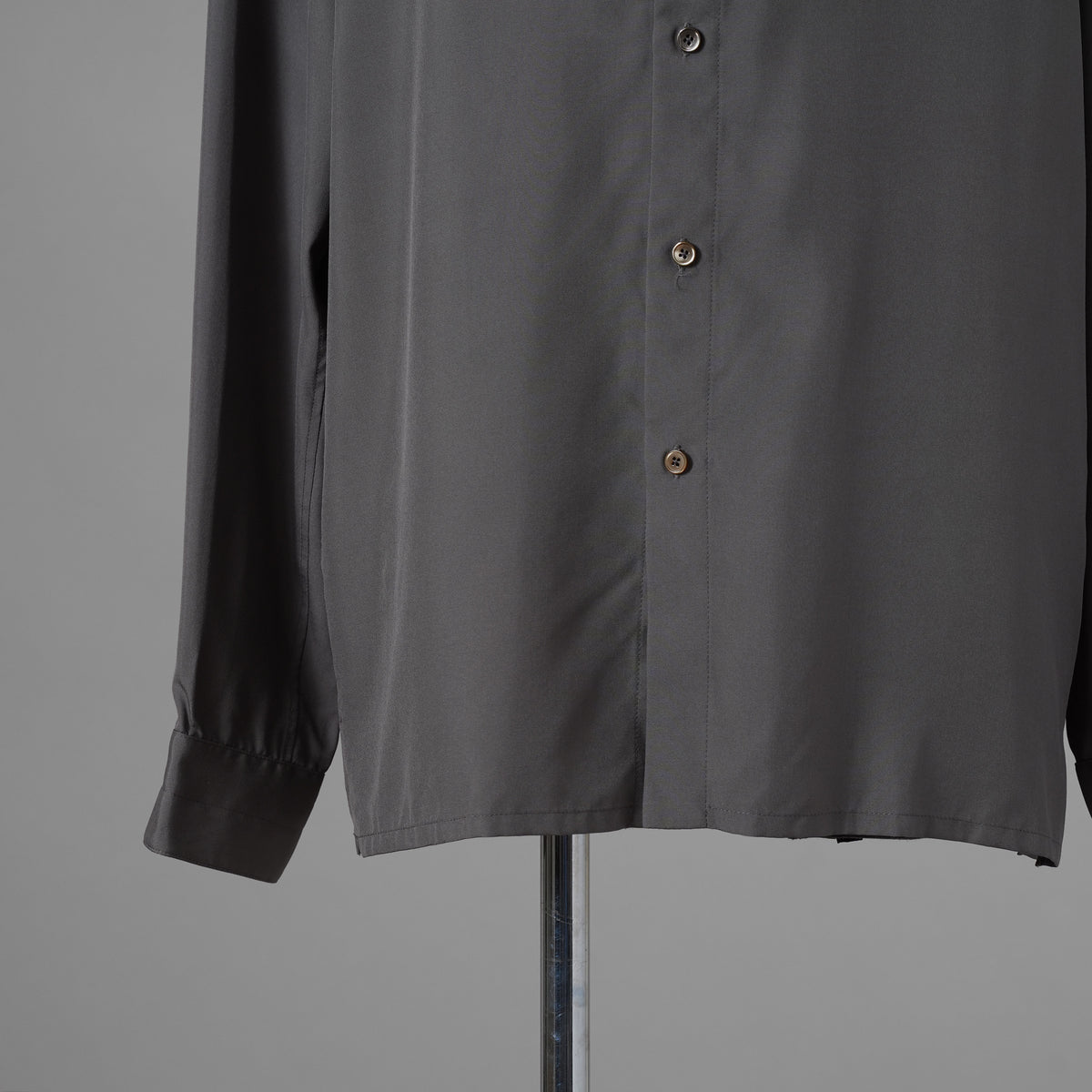 LEMAIRE ルメール / 美品 21AW silk tie neck shirs シルク タイネックシャツ 長袖シャツ / M213 SH174 LF634 / size 48 (CHARCOAL GRAY)  352131-in-ue