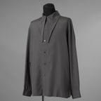 LEMAIRE ルメール / 美品 21AW silk tie neck shirs シルク タイネックシャツ 長袖シャツ / M213 SH174 LF634 / size 48 (CHARCOAL GRAY)  352131-in-ue