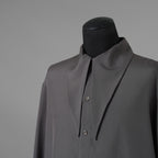 LEMAIRE ルメール / 美品 21AW silk tie neck shirs シルク タイネックシャツ 長袖シャツ / M213 SH174 LF634 / size 48 (CHARCOAL GRAY)  352131-in-ue