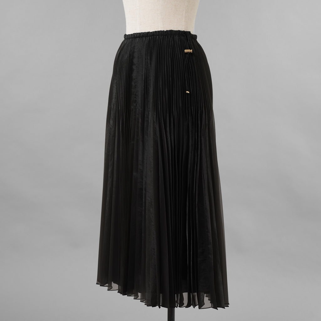 FENDI フェンディ / 美品 19AW ロング プリーツ スカート / FQ7093 A9D0 / size 38 (BLACK) レディース