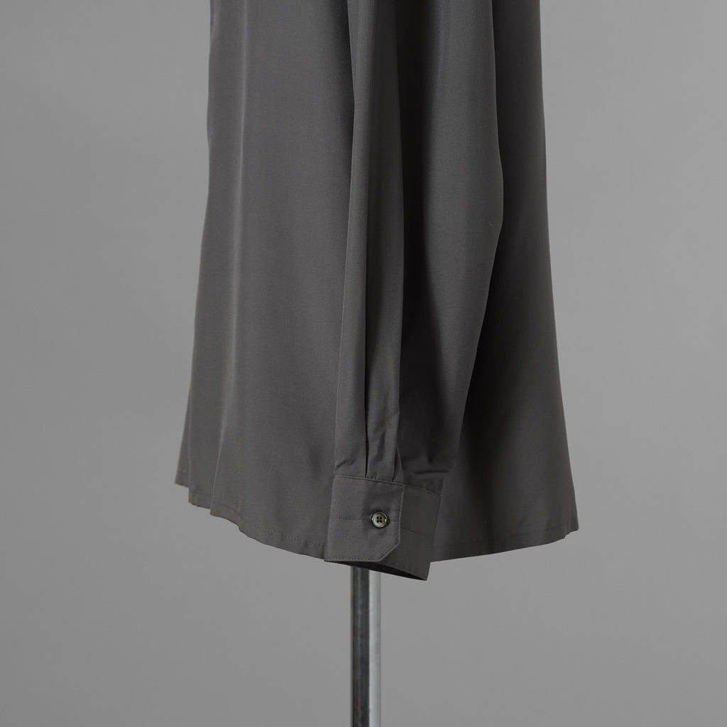 LEMAIRE ルメール / 美品 21AW silk tie neck shirs シルク タイネックシャツ 長袖シャツ / M213 SH174 LF634 / size 48 (CHARCOAL GRAY)  352131-in-ue