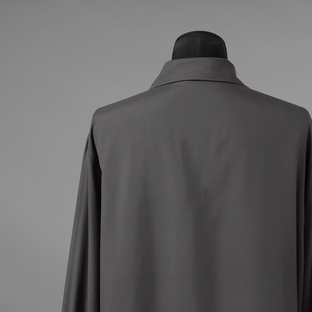 LEMAIRE ルメール / 美品 21AW silk tie neck shirs シルク タイネックシャツ 長袖シャツ / M213 SH174 LF634 / size 48 (CHARCOAL GRAY)  352131-in-ue