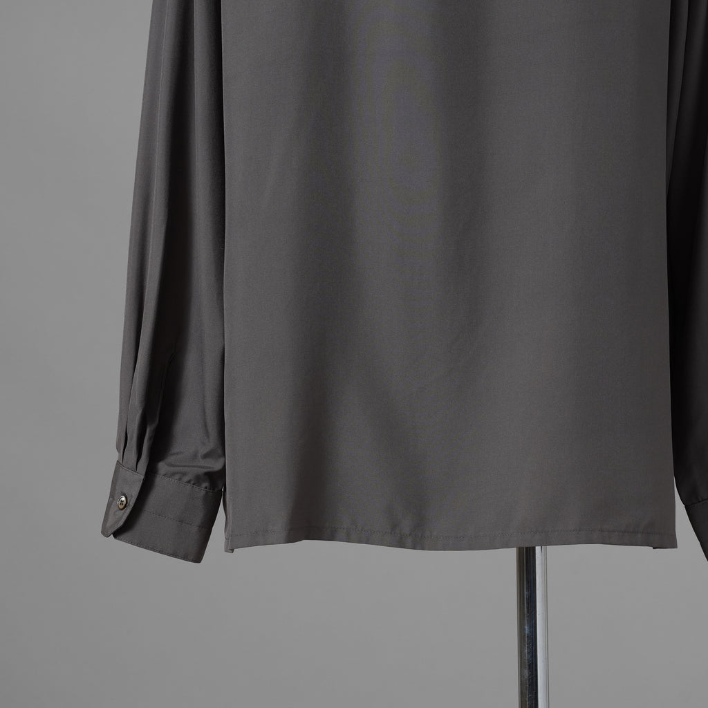 LEMAIRE ルメール / 美品 21AW silk tie neck shirs シルク タイネックシャツ 長袖シャツ / M213 SH174 LF634 / size 48 (CHARCOAL GRAY)  352131-in-ue