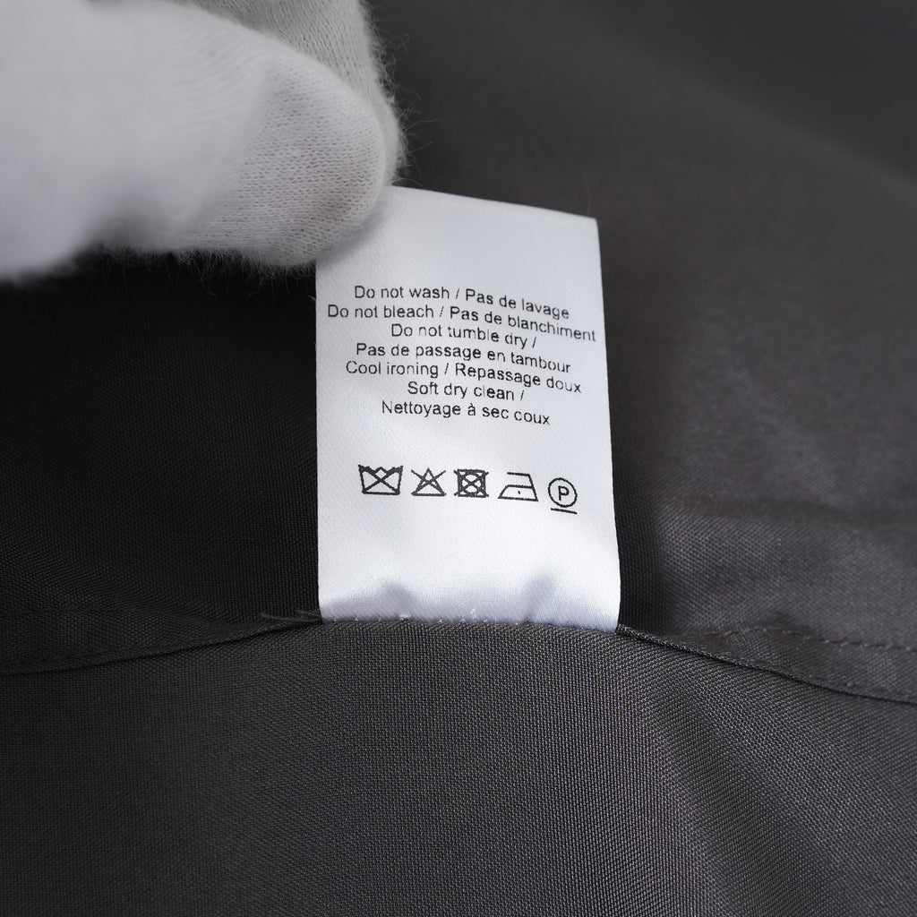 LEMAIRE ルメール / 美品 21AW silk tie neck shirs シルク タイネックシャツ 長袖シャツ / M213 SH174 LF634 / size 48 (CHARCOAL GRAY)  352131-in-ue