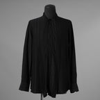 LARDINI ラルディーニ / 美品 23AW ビスコース クレポン ボウタイブラウス 長袖シャツ / 20071 11 KC511181 / size 39 (BLACK）352132-in-ue