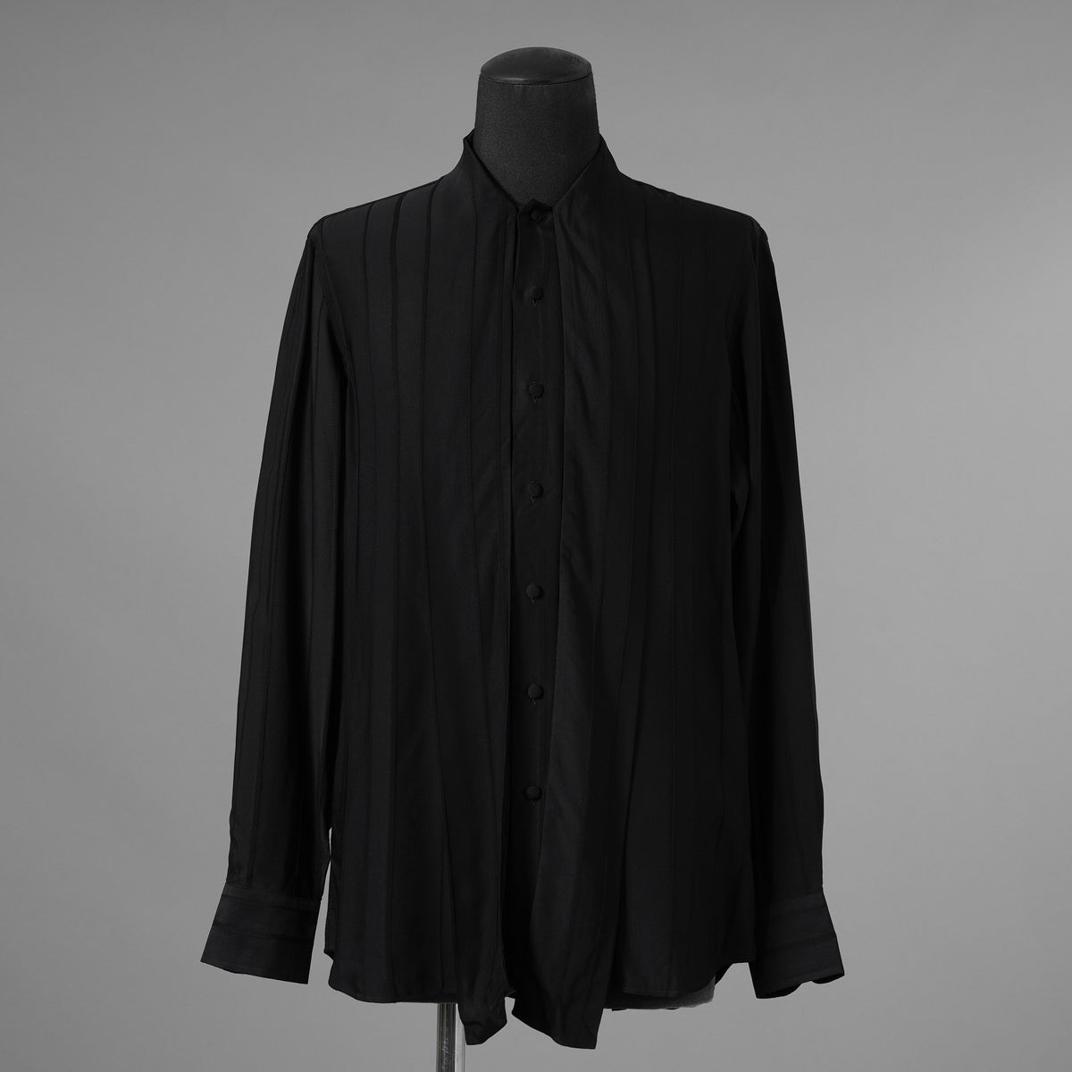 LARDINI ラルディーニ / 美品 23AW ビスコース クレポン ボウタイブラウス 長袖シャツ / 20071 11 KC511181 / size 39 (BLACK）352132-in-ue