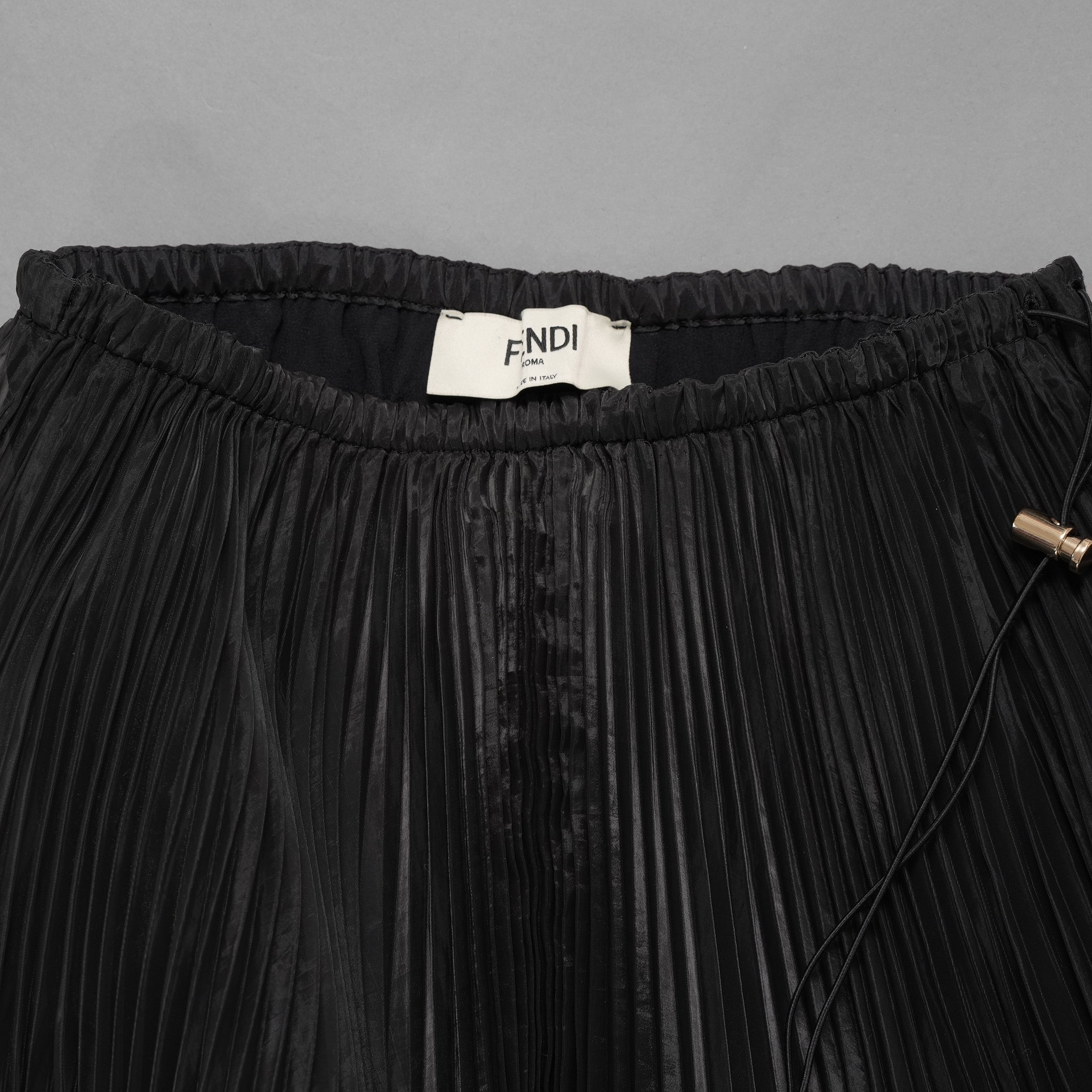 FENDI フェンディ / 美品 19AW ロング プリーツ スカート / FQ7093 A9D0 / size 38 (BLACK) レディース