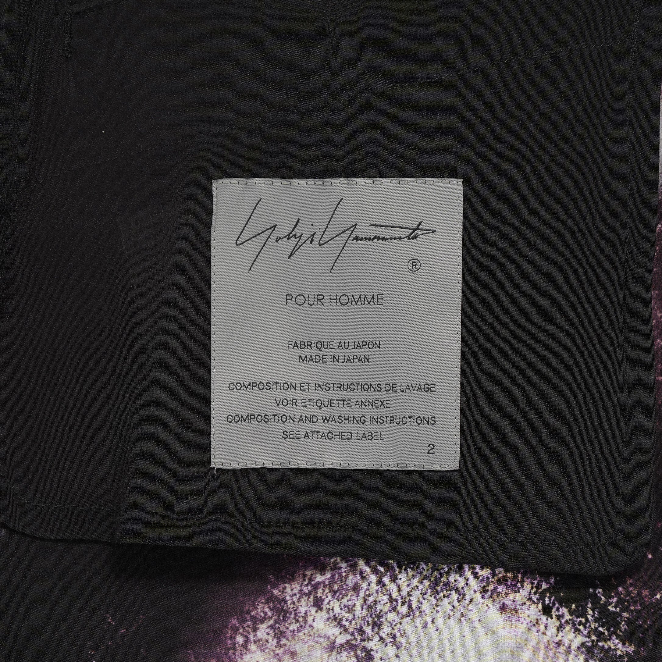 Yohji Yamamoto POUR HOMME ヨウジヤマモト プールオム / 美品 25SS COLOR SCHEME PRINT JACKET シルクジャケット/ HP-J67-828-1-03 / size 2 (BLACK)