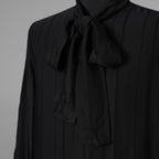 LARDINI ラルディーニ / 美品 23AW ビスコース クレポン ボウタイブラウス 長袖シャツ / 20071 11 KC511181 / size 39 (BLACK）352132-in-ue