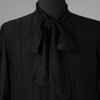 LARDINI ラルディーニ / 美品 23AW ビスコース クレポン ボウタイブラウス 長袖シャツ / 20071 11 KC511181 / size 39 (BLACK）352132-in-ue