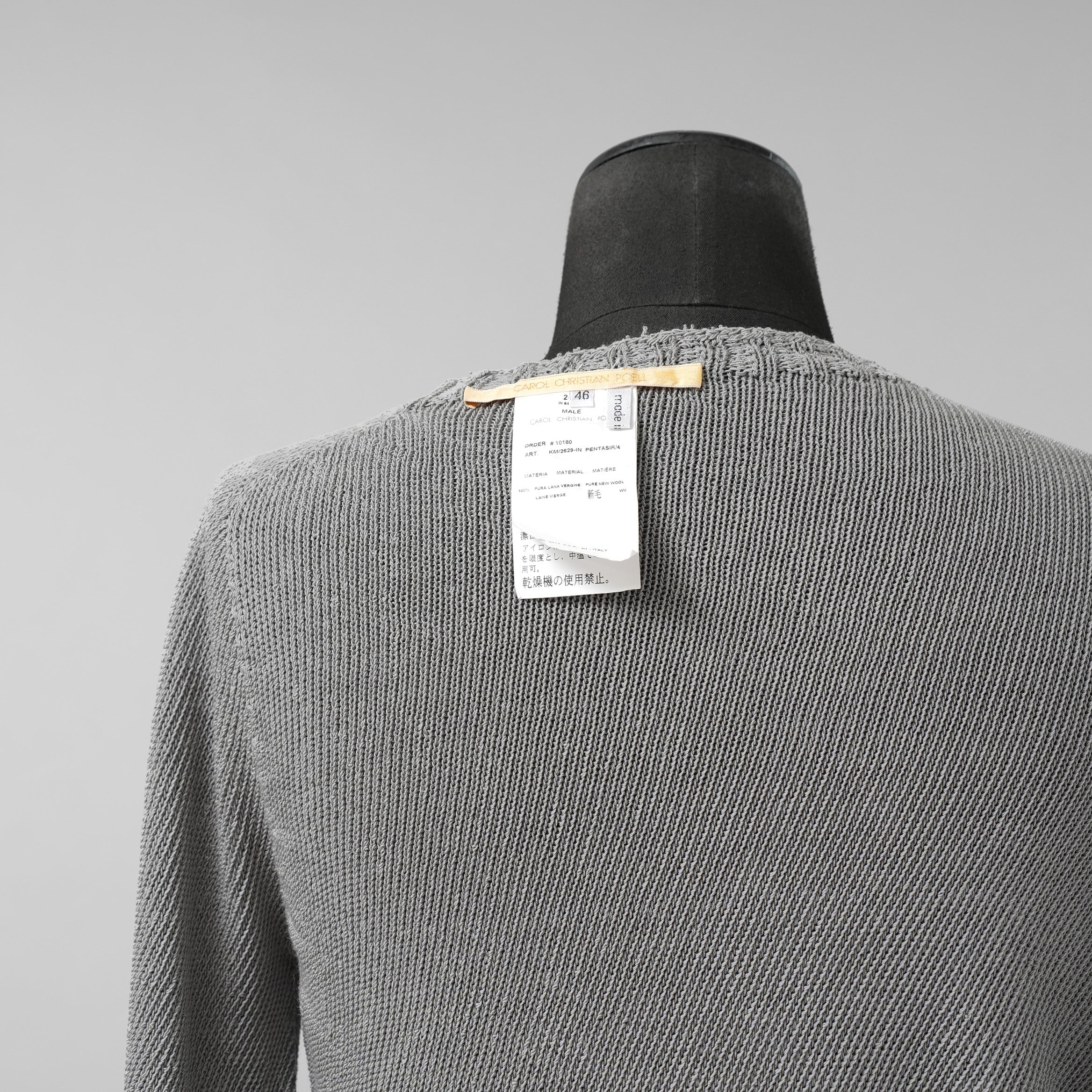 CAROL CHRISTIAN POELL キャロルクリスチャンポエル / 美品 2017 IN-BETWEEN / SEAMLESS LONG SLEEVES SWEATER “PENTASIR” REVERSIBLE / KM/2629-IN PENTASIR/4 / リバーシブル ニット / size 46 (GRAY)