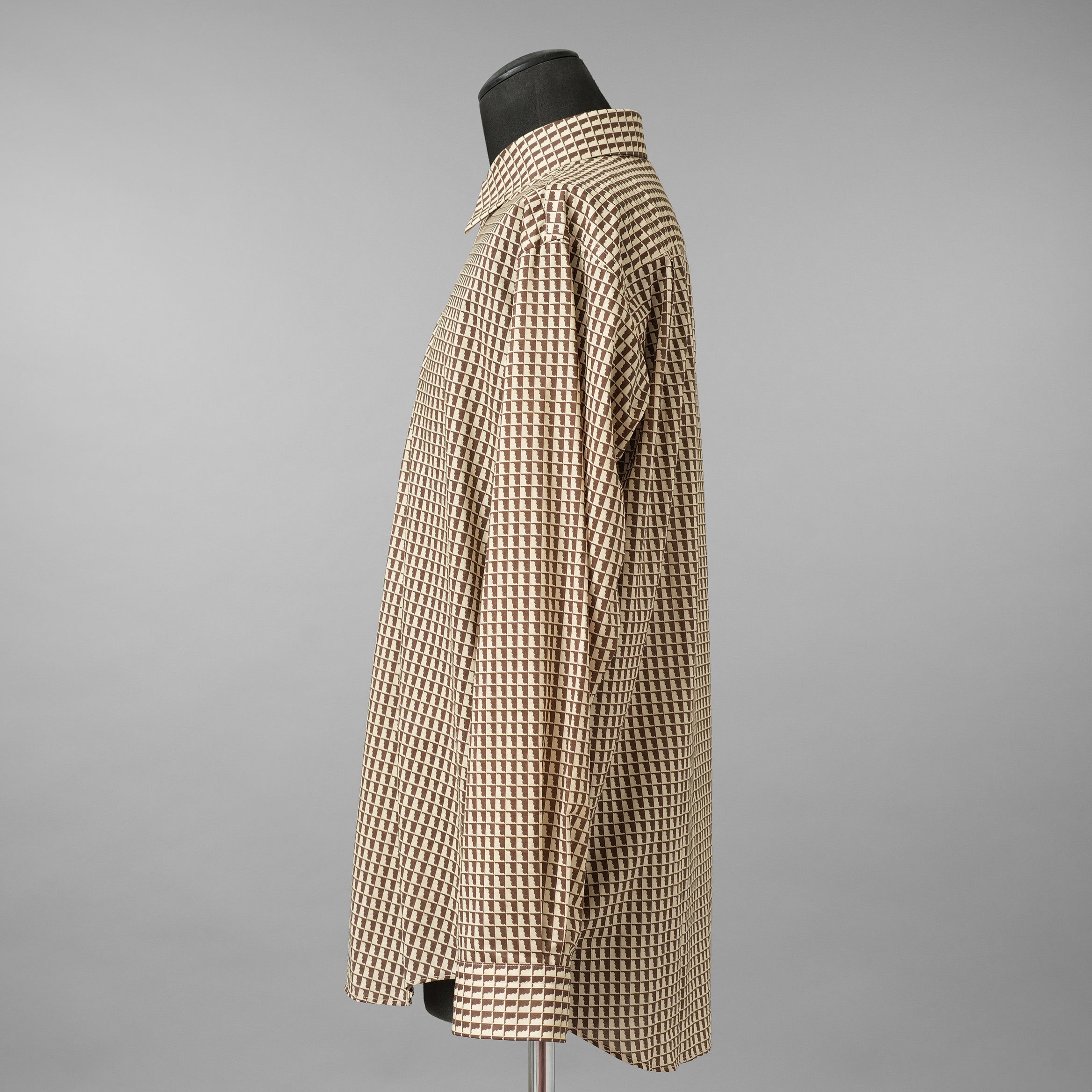 LANVIN collection ランバンコレクション / 美品 25AW COTTON LAWN LONG-SLEEVE SHIRT.1 / AIN コットンローンシャツ 長袖シャツ/ LA-1Z-30307 / size 50 (BROWN)