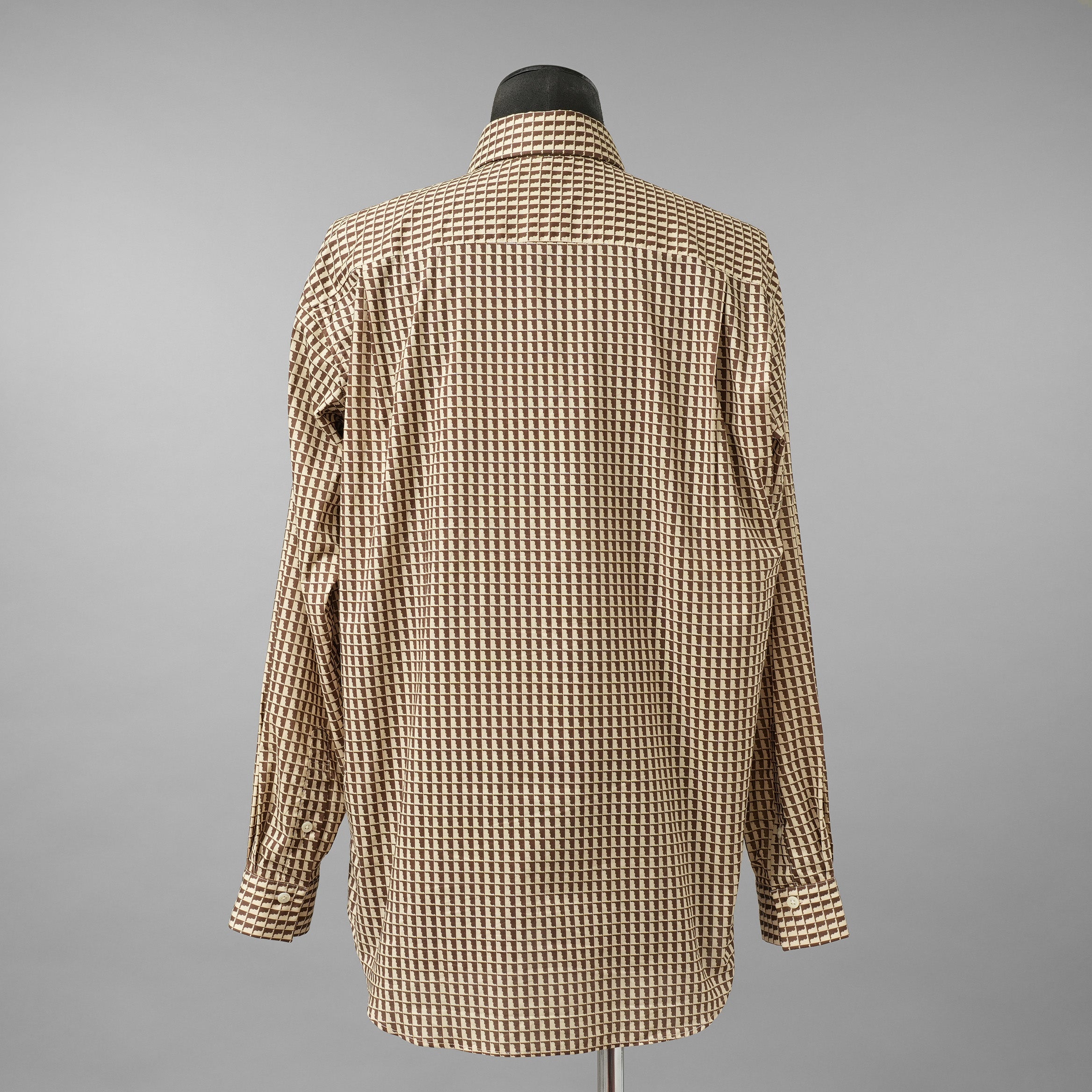 LANVIN collection ランバンコレクション / 美品 25AW COTTON LAWN LONG-SLEEVE SHIRT.1 / AIN コットンローンシャツ 長袖シャツ/ LA-1Z-30307 / size 50 (BROWN)