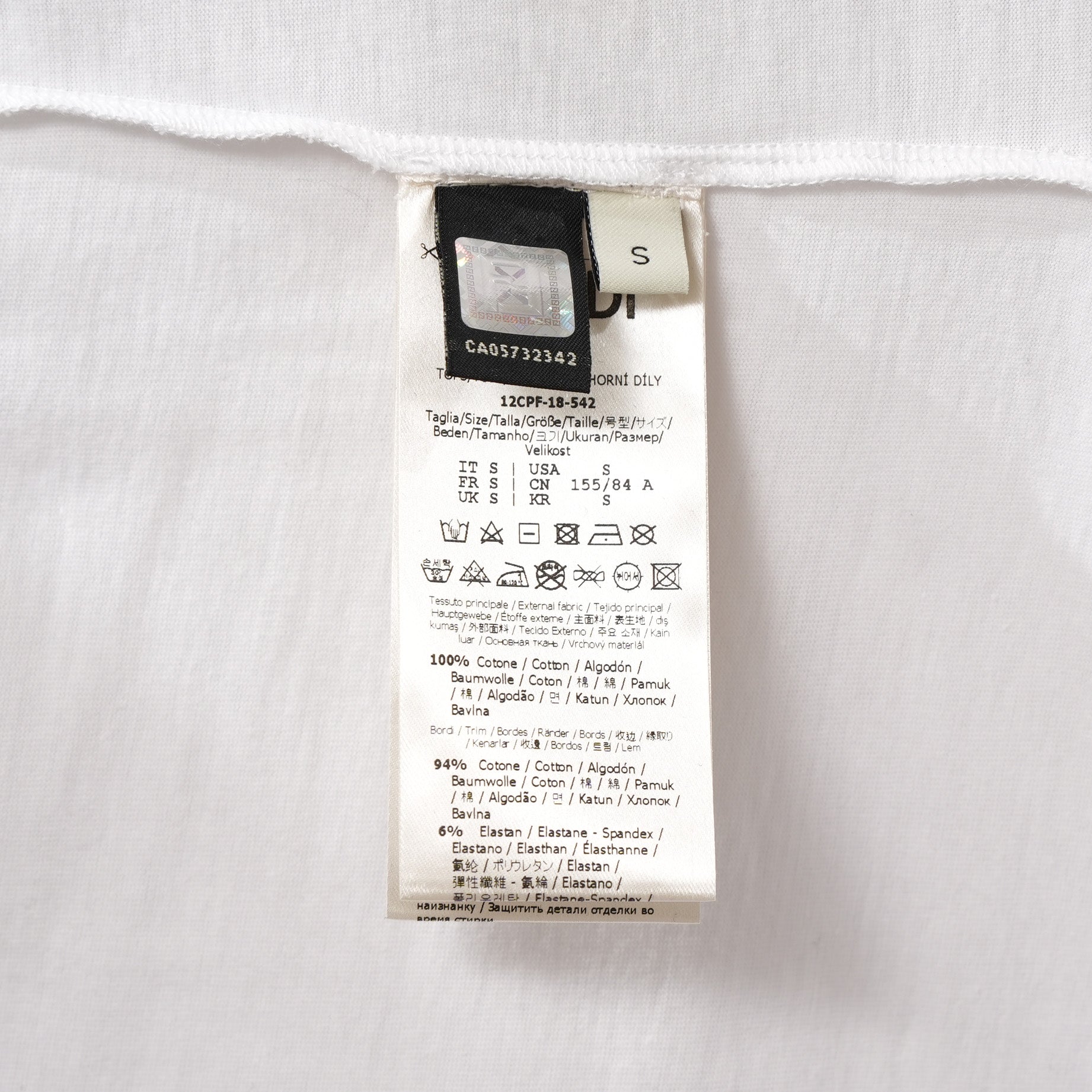 FENDI フェンディ / 19SS レインボーロゴTシャツ 半袖Tシャツ / FS7011 A5HU / size S (WHITE)