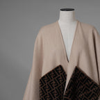 FENDI フェンディ / 美品 19AW FFロゴ ウールカシミヤ ポンチョ アクセサリー / FXX707 A9VR F0NH8 / ONE SIZE (BEIGE) レディース 352129-izm