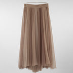 Brunello Cucinelli ブルネロクチネリ / 美品 20AW サイドジップ チュール スカート ボトムス / size 40 (BROWN) レディース