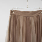 Brunello Cucinelli ブルネロクチネリ / 美品 20AW サイドジップ チュール スカート ボトムス / size 40 (BROWN) レディース