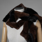 超希少 FENDI フェンディ / 美品 17AW ミンク ファー チェーンリンク マフラー  / FNG049 A140 F0GMF / ONE SIZE (BLACK × DARK BROWN) レディース 352128-izm アクセサリー