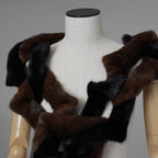 超希少 FENDI フェンディ / 美品 17AW ミンク ファー チェーンリンク マフラー  / FNG049 A140 F0GMF / ONE SIZE (BLACK × DARK BROWN) レディース 352128-izm アクセサリー