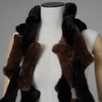 超希少 FENDI フェンディ / 美品 17AW ミンク ファー チェーンリンク マフラー  / FNG049 A140 F0GMF / ONE SIZE (BLACK × DARK BROWN) レディース 352128-izm アクセサリー